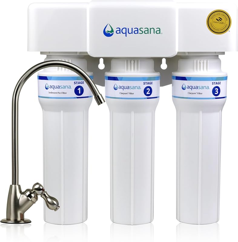 Aquasana 3-Stage Max Flow Claryum Under Sink Filter, WQA Certified for