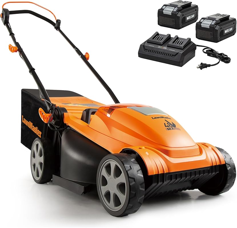 LawnMaster 48V 15-inch Brushless Cordless Electric Push Mower with 4.0