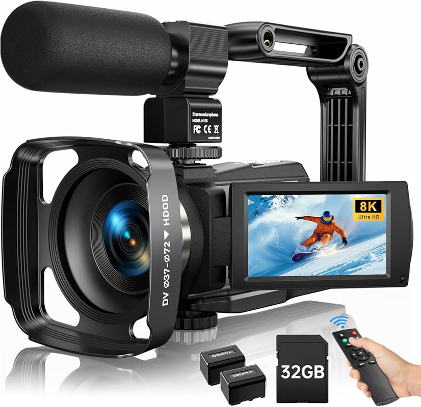 8K Vlogging Camera for YouTube with WiFi, 6-Axis Anti-Shake, and IR Ni