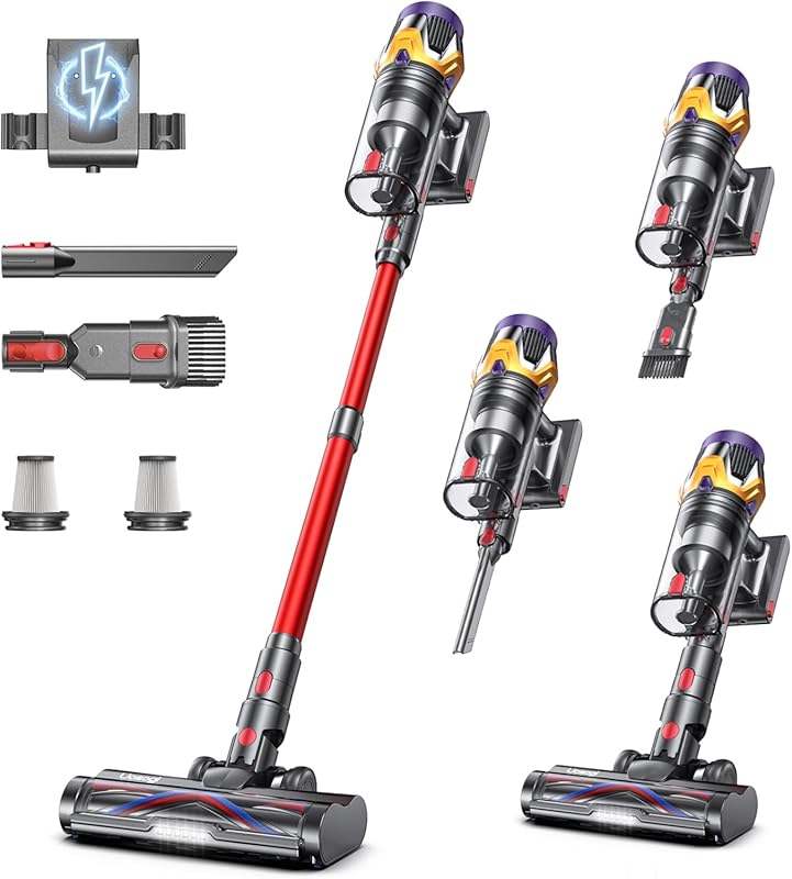 Cordless Stick Vacuum: 70-Minute Runtime, Hurricane Mode, Self-Standin