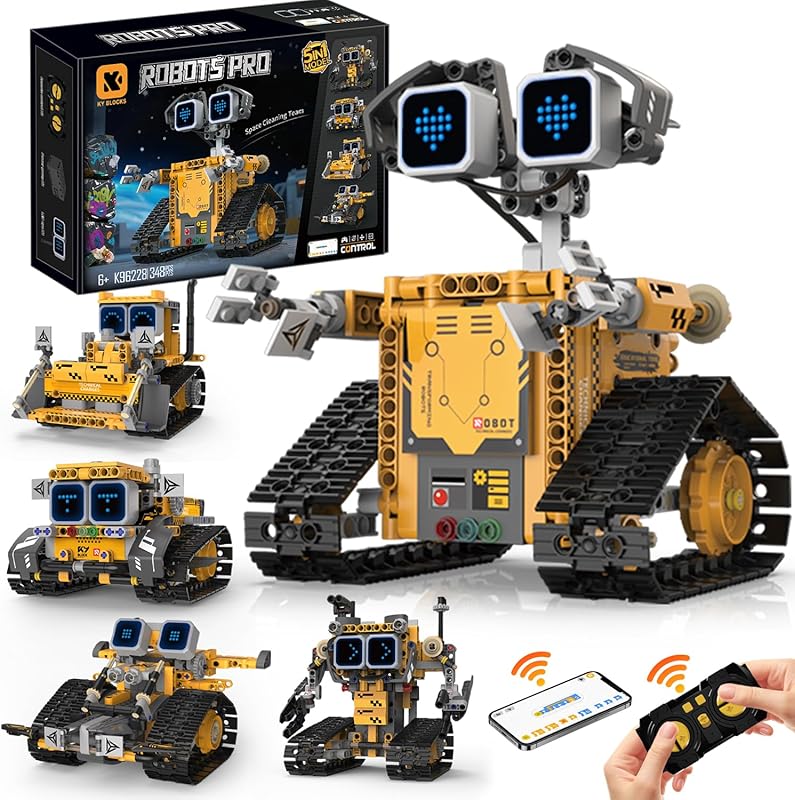 Gohero Robot Building Kit: 5-in-1 STEM Toy with Remote & App Control a