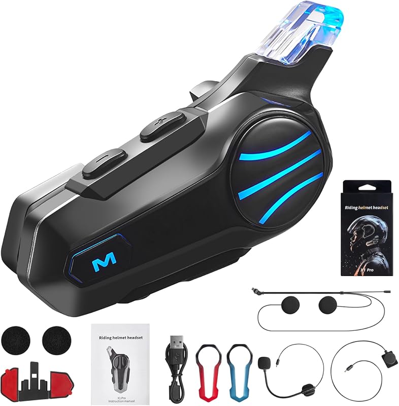 Motorcycle Bluetooth Headset: IP67 Waterproof, HD Speakers, Noise Canc