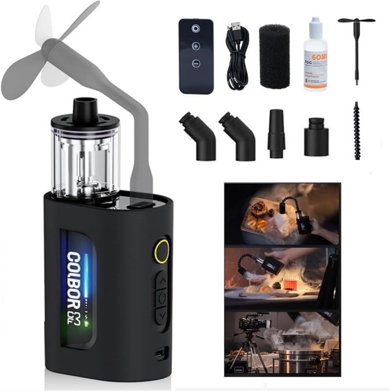 COLBOR CF3 Portable Fog Machine 40W, Cineflare-Engineered Safe Smoke M