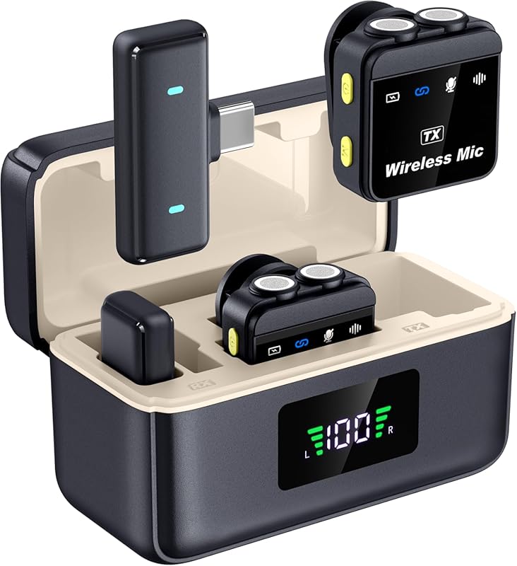 bmani Wireless Lavalier Microphones for iPhone/Android: Magnetic Mini