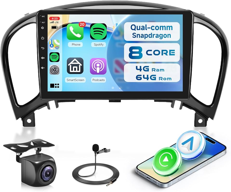 9-inch Car Stereo with Carplay & Android Auto for Nissan Juke (2011-20