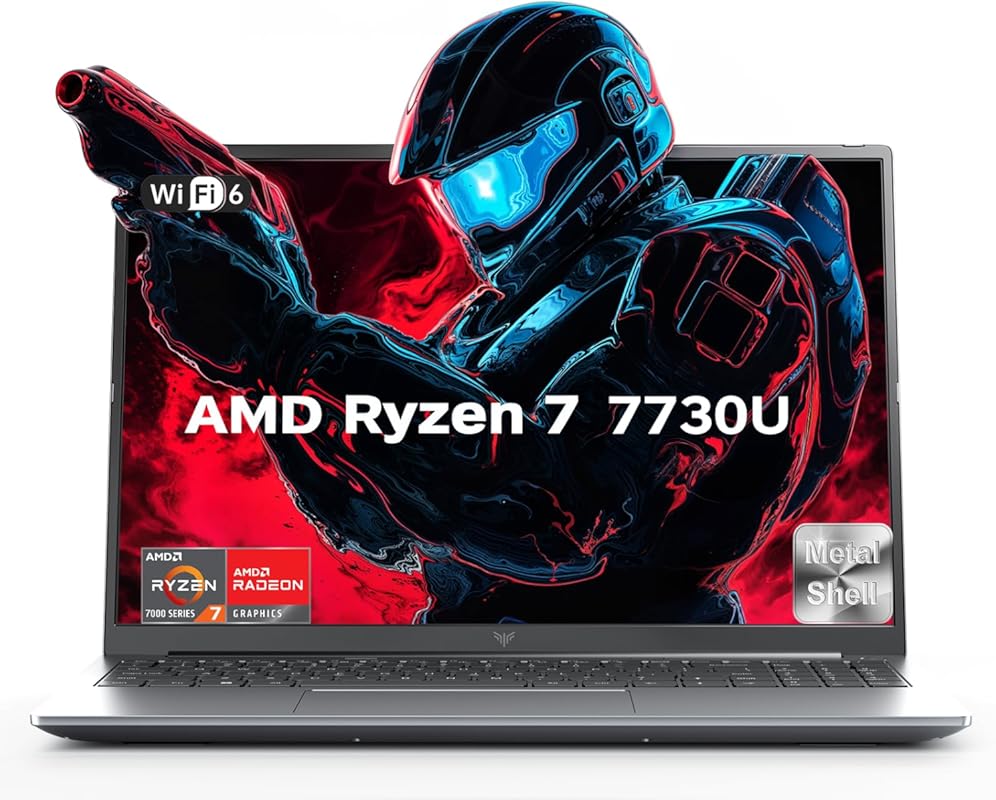 AMD Gaming Laptop: Ryzen 7 7730U, 16GB RAM, 512GB SSD, Radeon Graphics