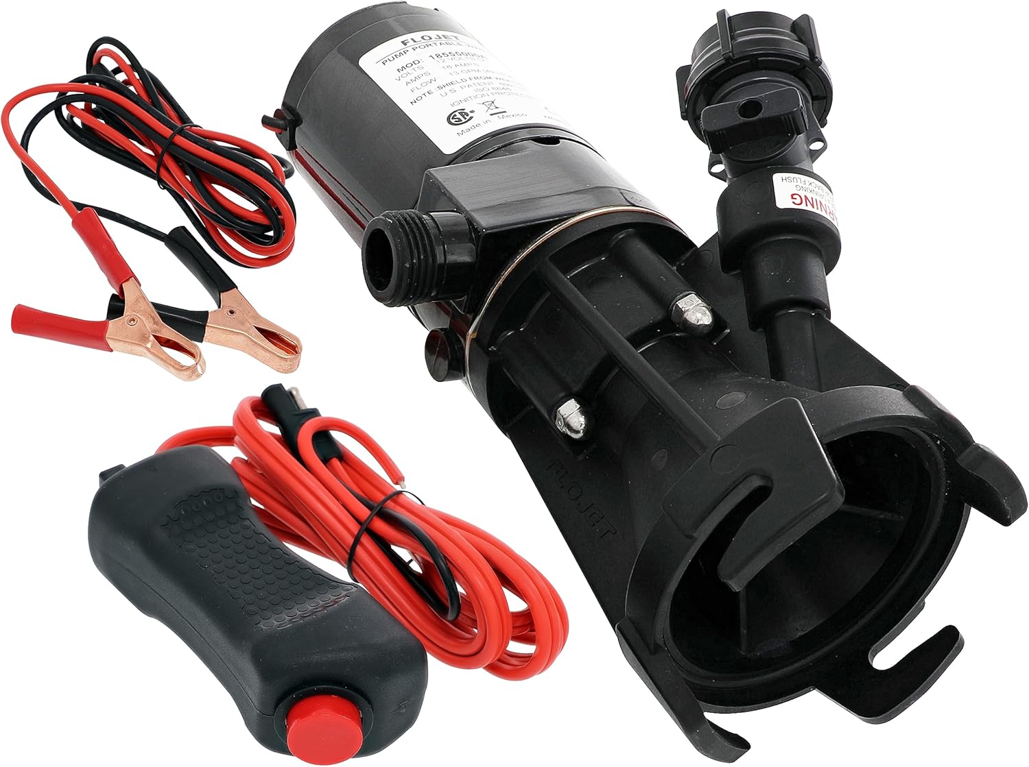 Flojet 18555-000A 12V DC Macerator Waste Pump, 9 GPM, Self-Priming wit