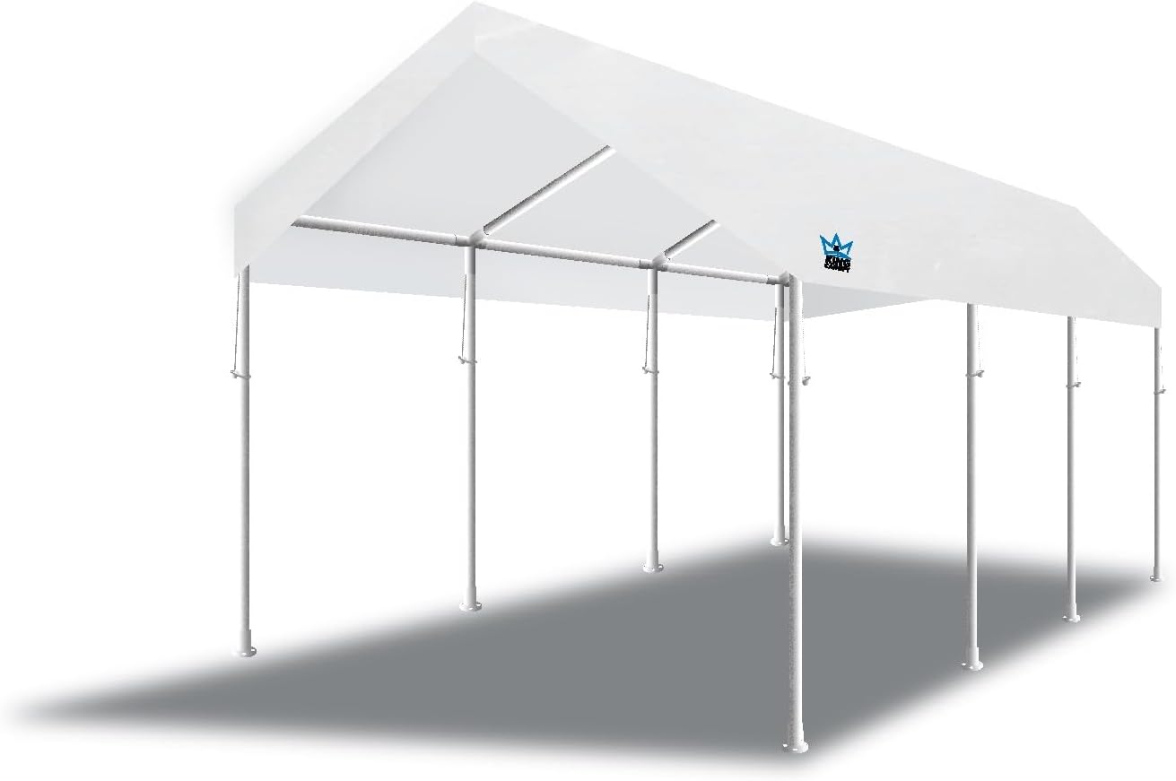 King Canopy Hercules 10x20ft Carport, 2-Inch Hammertone Steel Frame wi