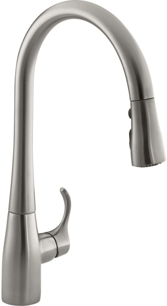 KOHLER Simplice High Arch Kitchen Sink Faucet with Pull Down Sprayer, 
