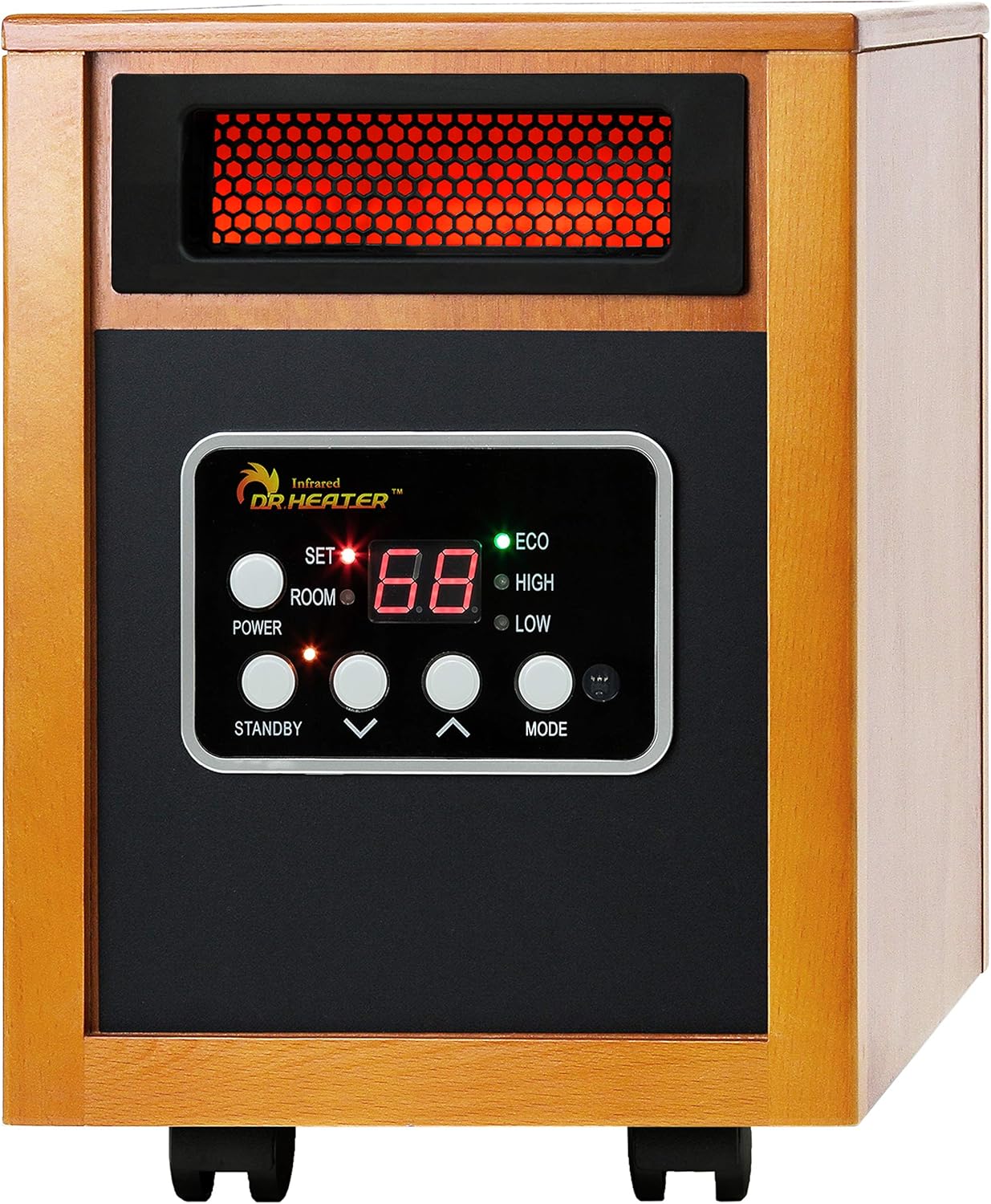 Dr Infrared Heater DR-968 Portable Space Heater, 1500-Watt, Cherry Fin