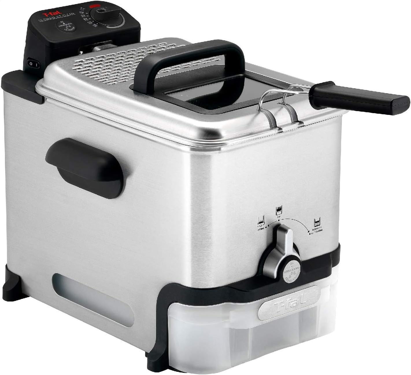 T-fal 3.5L Stainless Steel Deep Fryer, 1700W with Oil Filtration, Digi