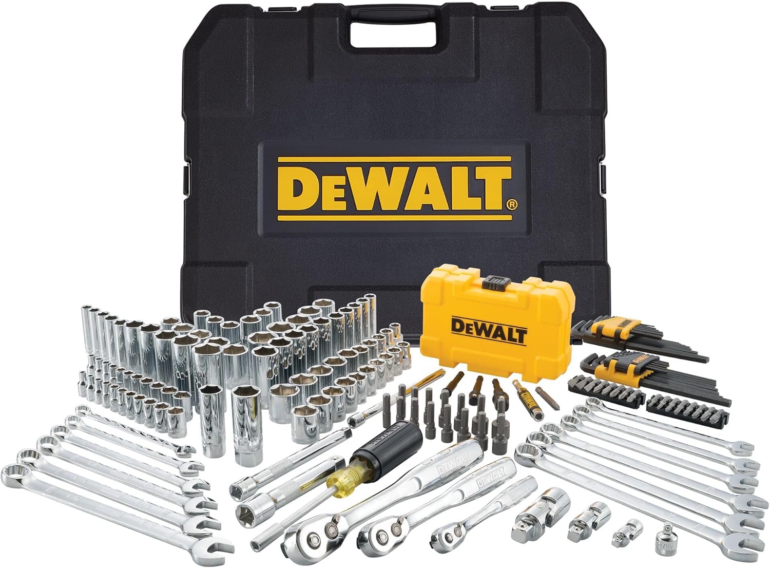 DEWALT 168-Piece Mechanic Tool Set with Case, Metric/Standard Sockets,