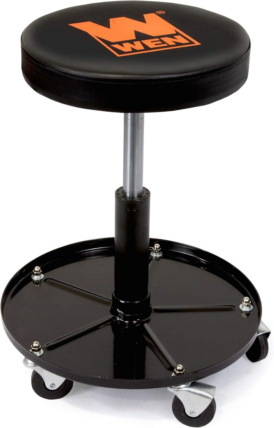 WEN 73012T 300-Pound Capacity Pneumatic Rolling Mechanic Stool with Ad