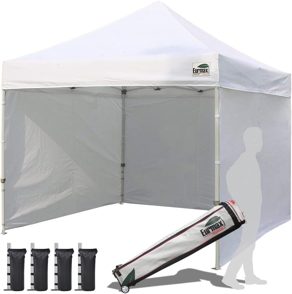 Eurmax USA 10x10 ft Commercial Pop-Up Canopy Tent, 4 Removable Zipper
