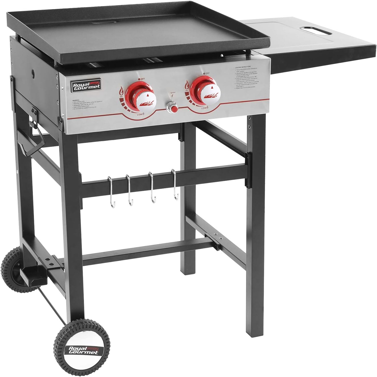 Royal Gourmet GB2000 2 Burner Outdoor Propane Gas Griddle, Black Flat