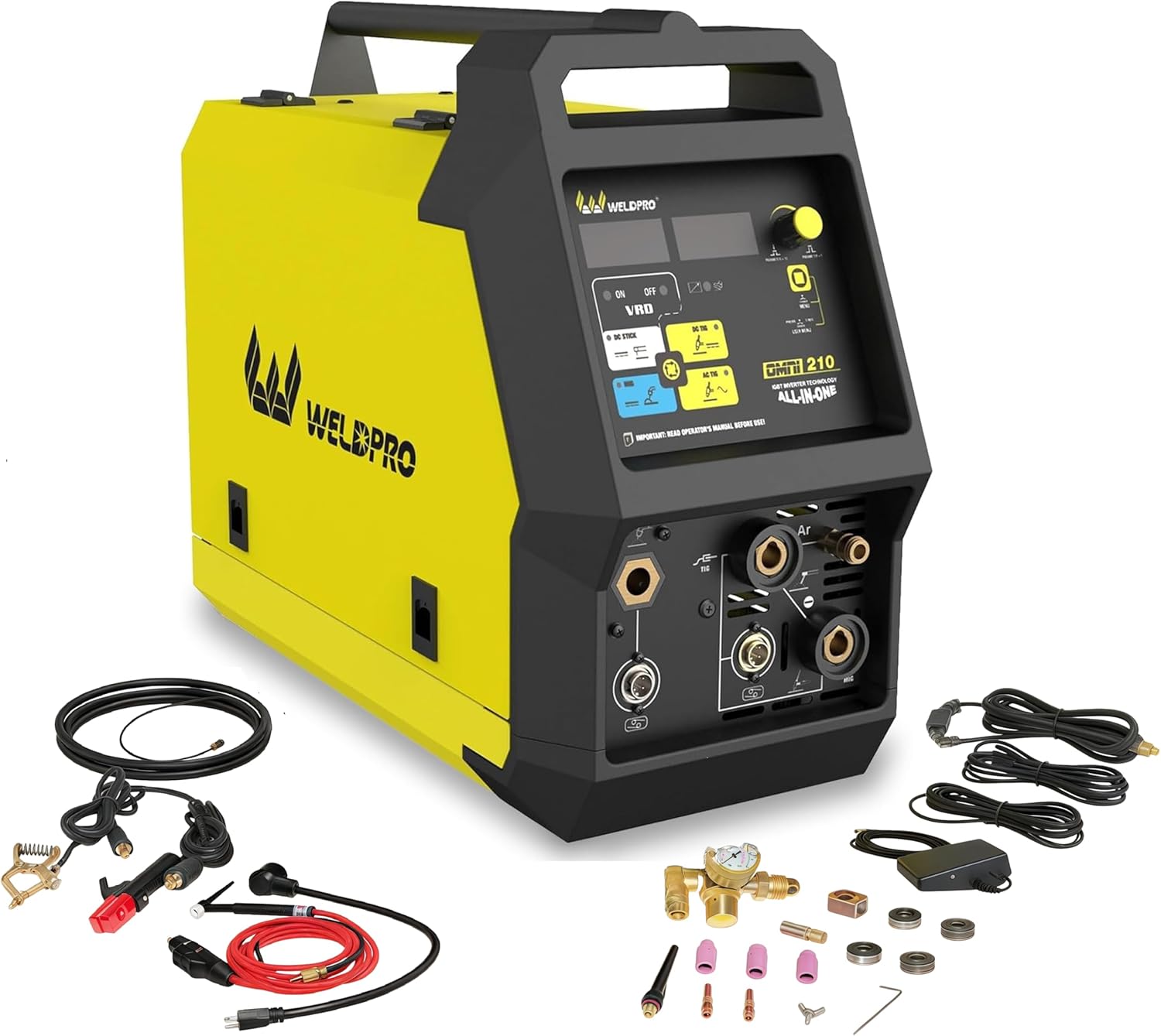 Weldpro Omni 210 200A MultiProcess Welder, 6-in-1 MIG/Flux Core/Stick/