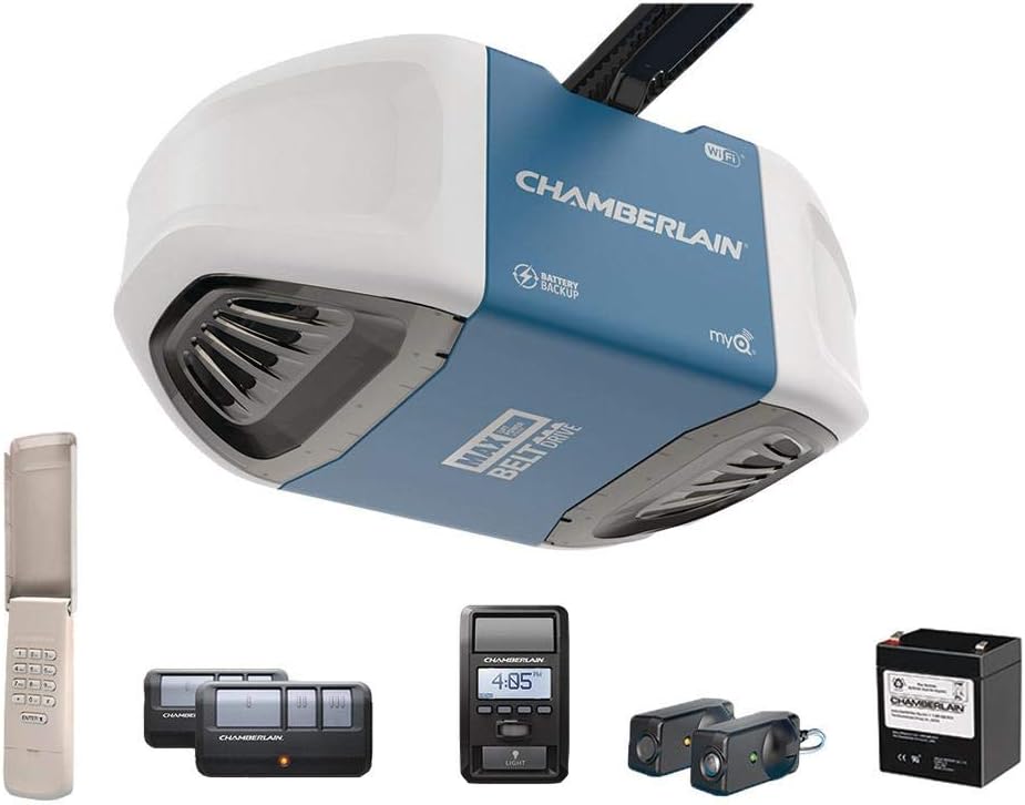 Chamberlain B970T Smart Garage Door Opener with Battery Backup, myQ Co