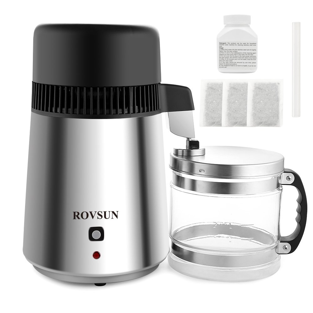 ROVSUN Upgraded 1.1 Gallon (4L) Stainless Steel Countertop Water Disti