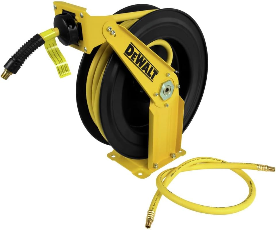 DeWalt DXCM024-0343 Double Arm Air Hose Reel, 3/8β x 50β Premium Rubbe