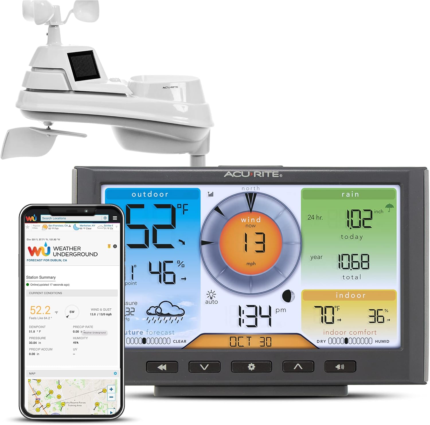 AcuRite Iris 5-in-1 Home Weather Station (01540M) with Wi-Fi to Weathe