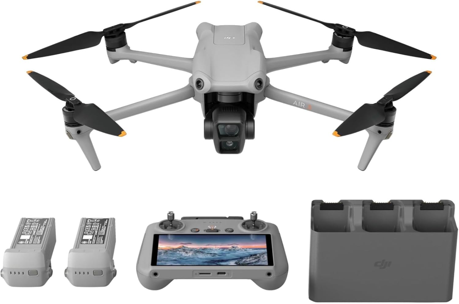 DJI Air 3 Fly More Combo with RC 2: 4K Drone, Dual Cameras, 3 Batterie