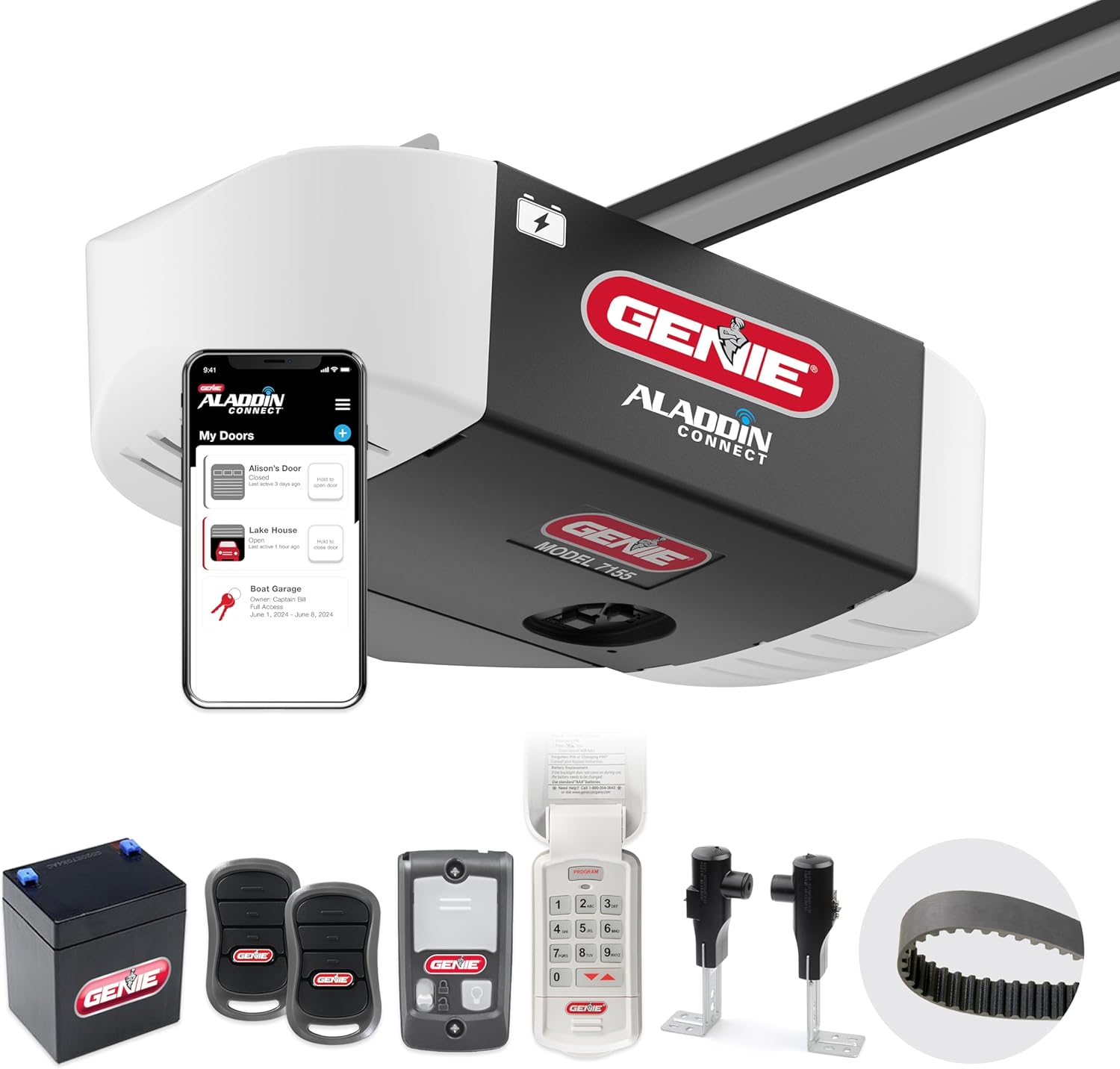Genie StealthDrive 7155 Connect Smart Garage Door Opener: Ultra-Quiet 