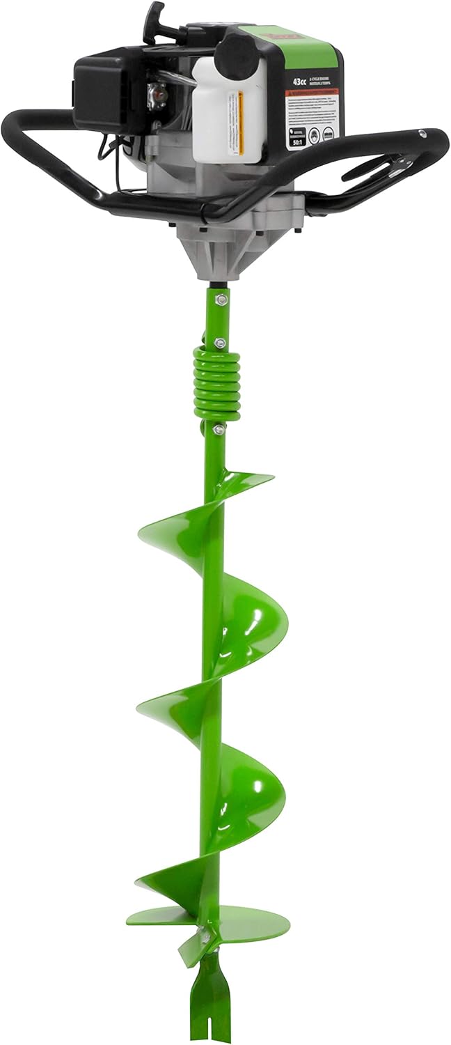 TAZZ 35365 43cc Gas Post Hole Digger Earth Auger with 8-inch Fishtail