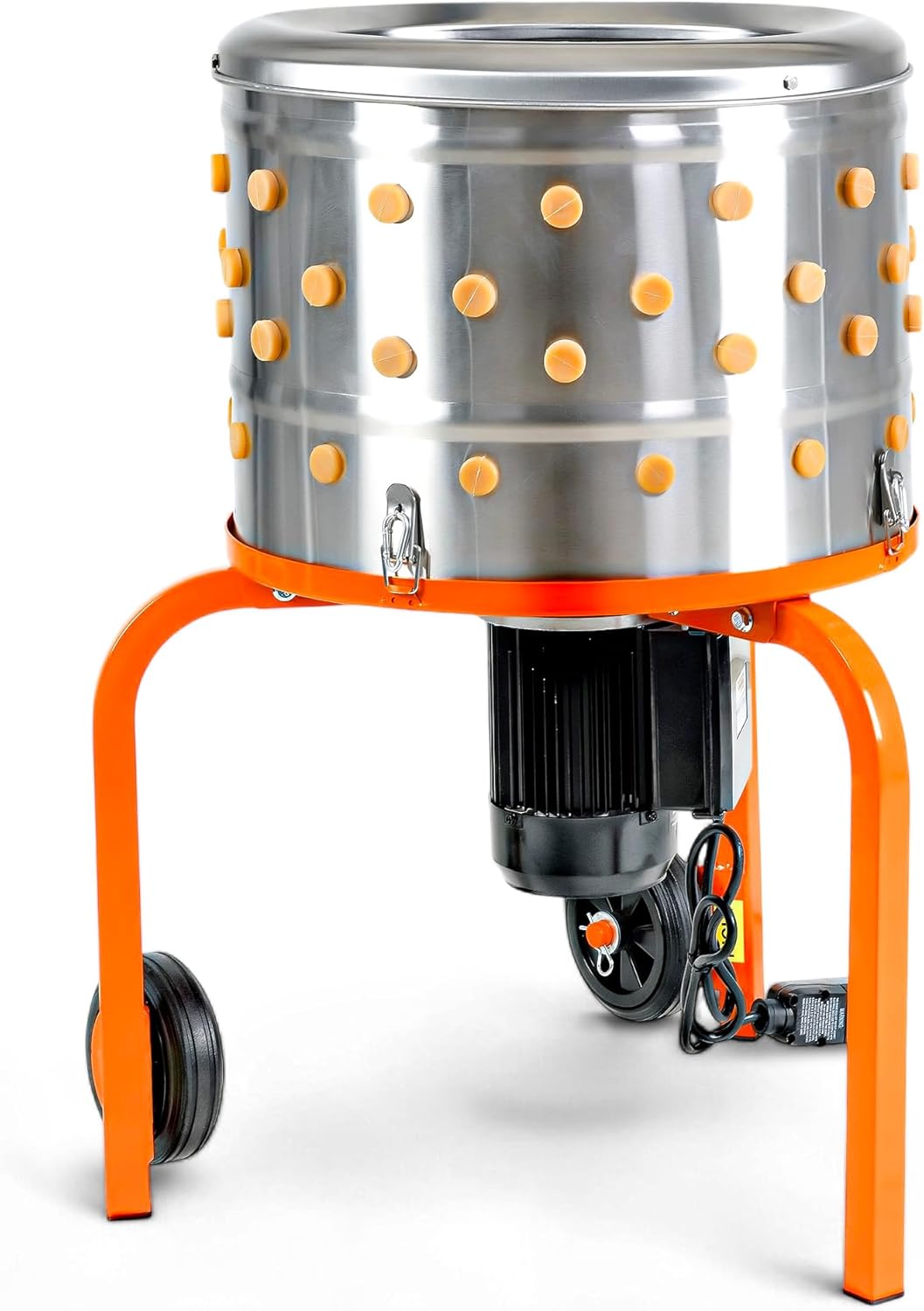 SuperHandy Electric Stainless Steel Chicken Plucker: 1HP, 92 Soft Fing