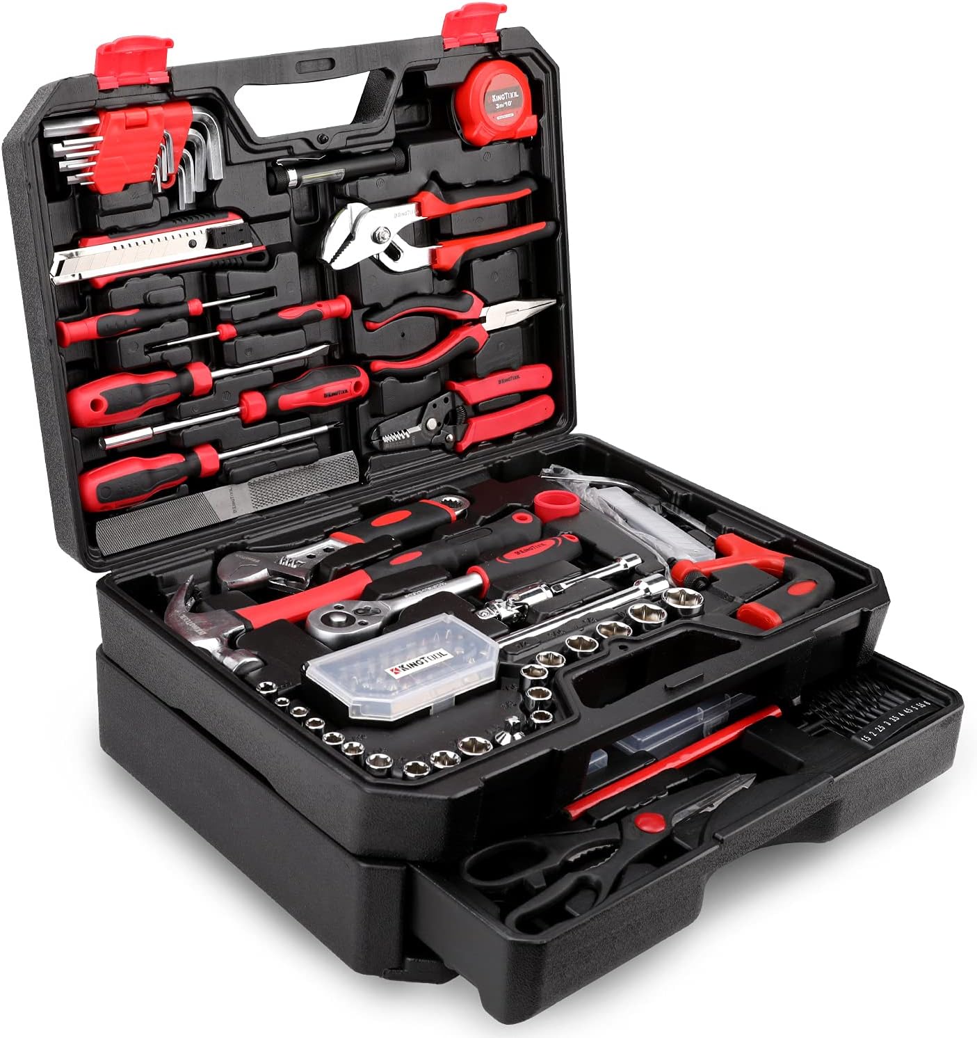 KingTool 325-Piece Home & Auto Repair Tool Kit with Storage Toolbox Ca