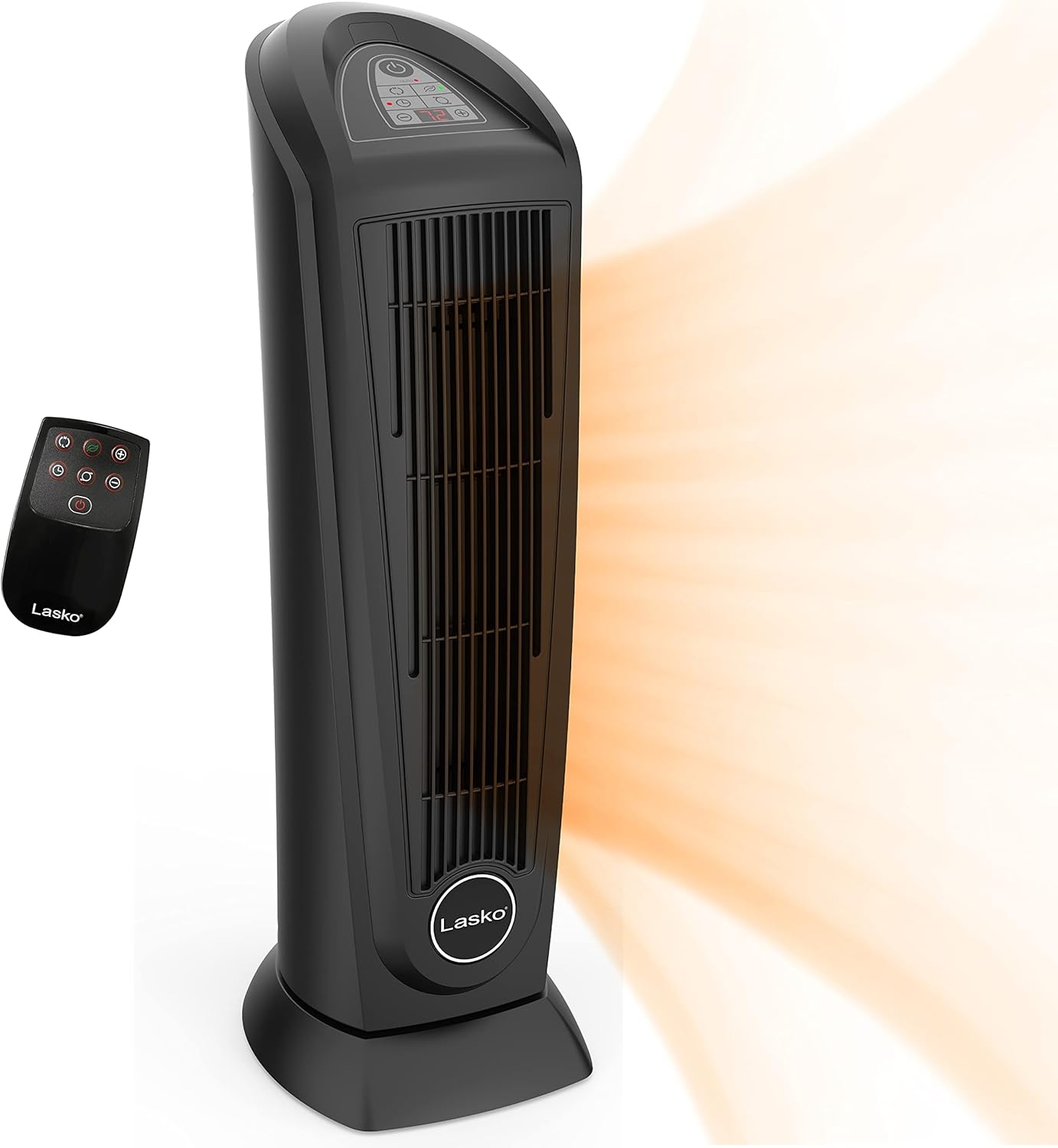 Lasko 751321 Portable Oscillating Ceramic Tower Heater, 1500W, Remote,