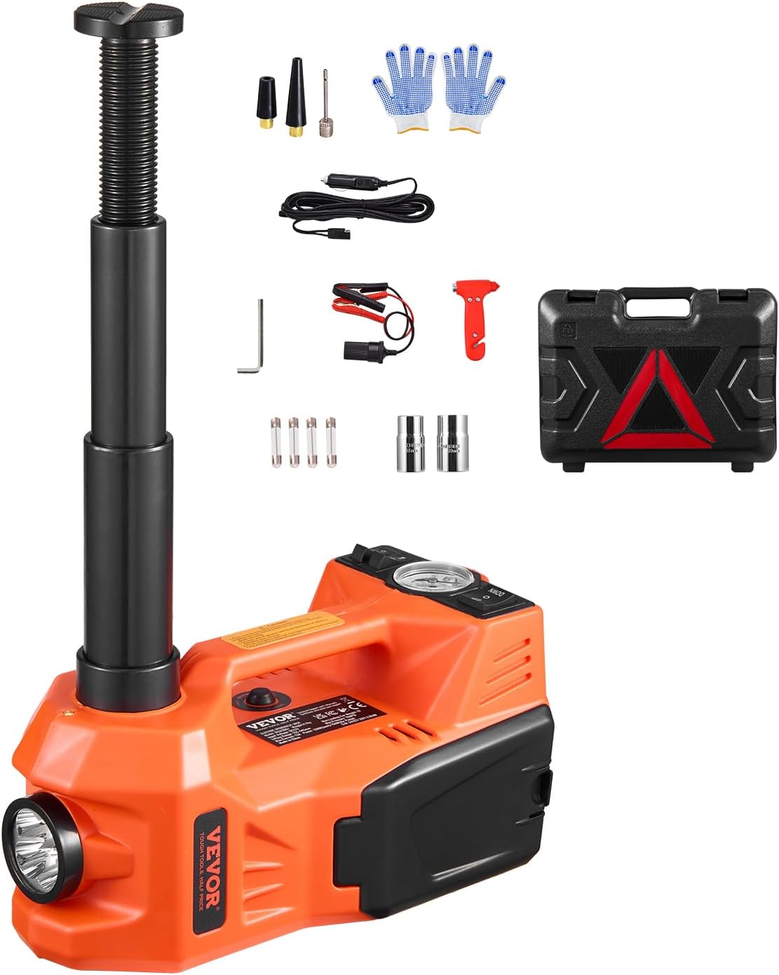 VEVOR 12V Electric Car Jack Kit, 5 Ton (11000 lbs) Scissor Jack with B