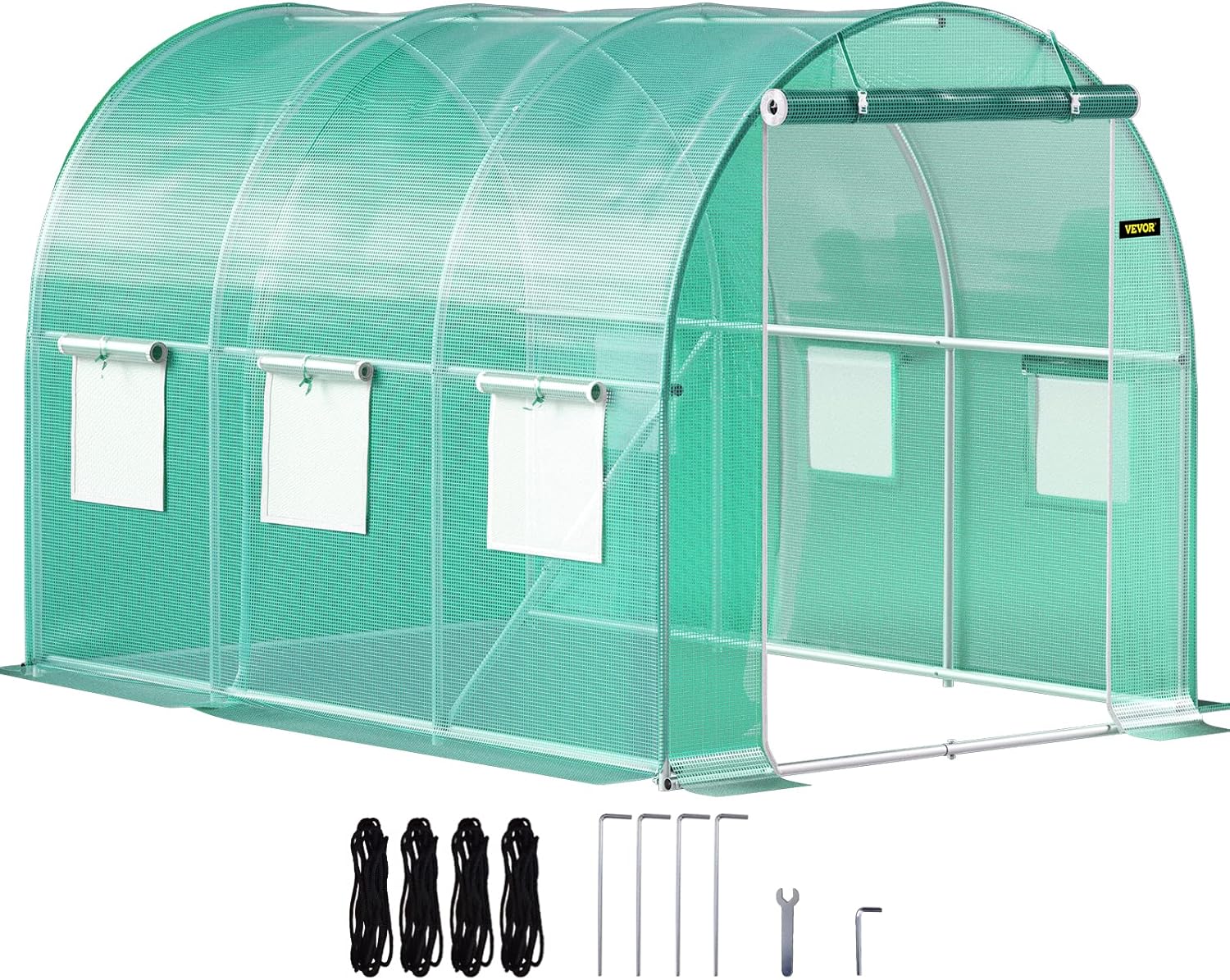 VEVOR 10'x7'x7' Portable Walk-in Tunnel Greenhouse: Galvanized Steel H