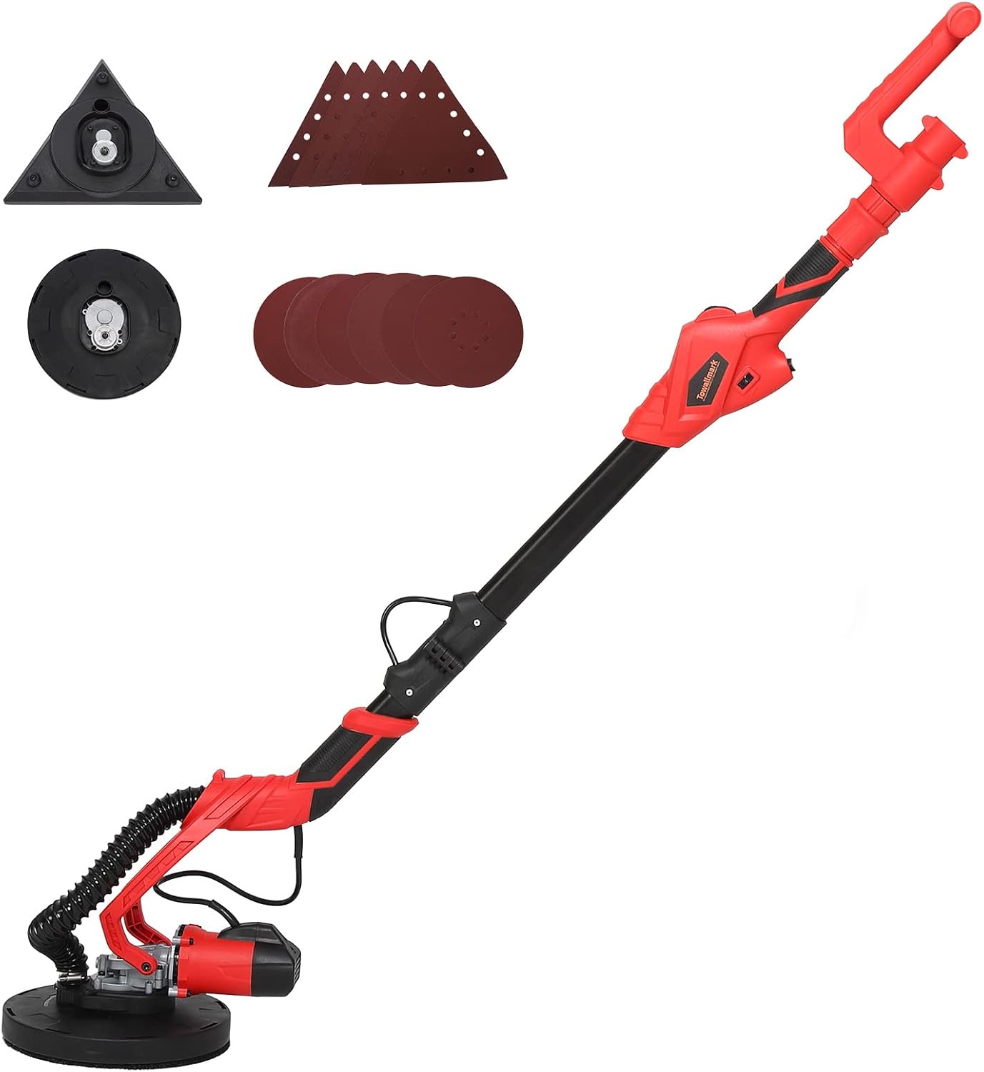 Powerful 750W Electric Drywall Sander: 7 Variable Speeds, LED Light, E