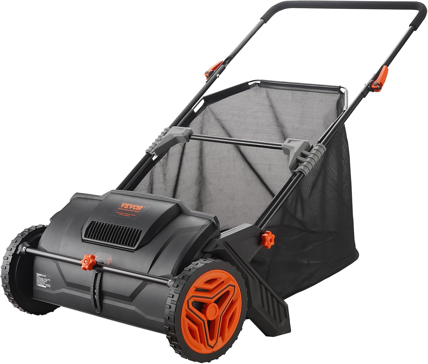 VEVOR 21-Inch Push Lawn Sweeper, Heavy Duty Leaf & Grass Collector, 3.