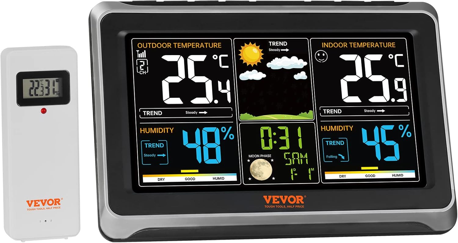 VEVOR Wireless Digital Home Weather Station with 7.5
