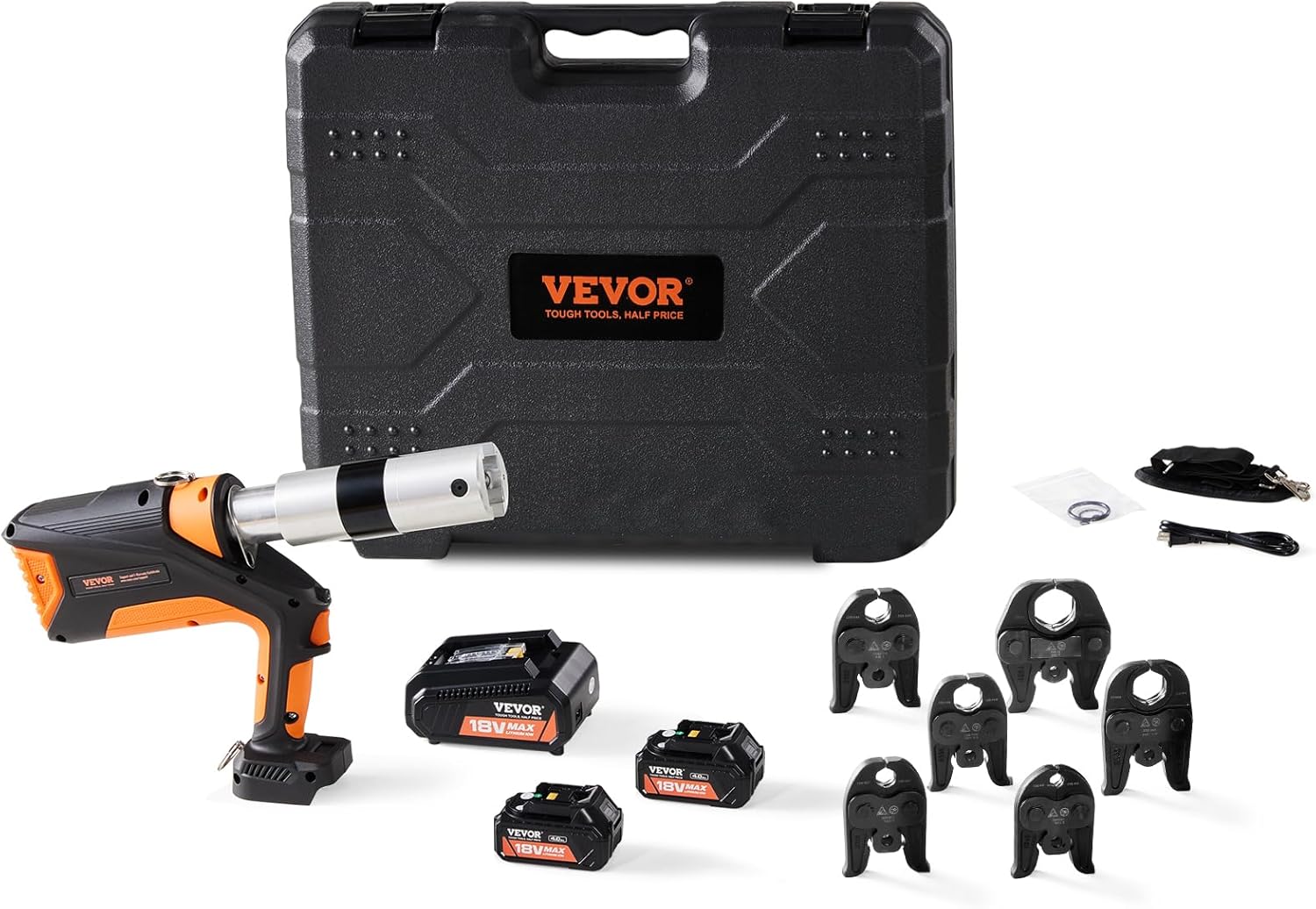 VEVOR 18V Electric Pro Press Tool Kit, Automatic Pipe Crimper with 1/2