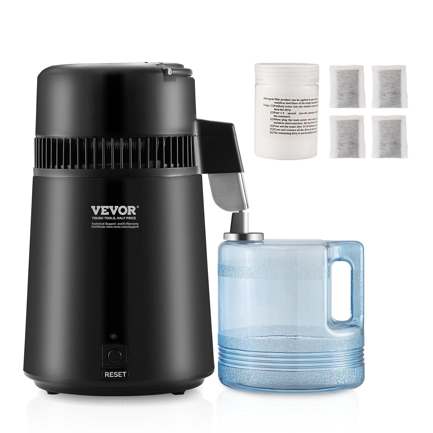 VEVOR 4L (1.05 Gallon) Countertop Water Distiller, 750W with 304 Stain