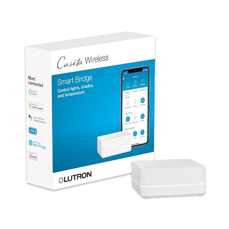 Lutron Caseta L-BDG2-WH Smart Lighting Hub for Bulbs & Fans, Alexa, Ho