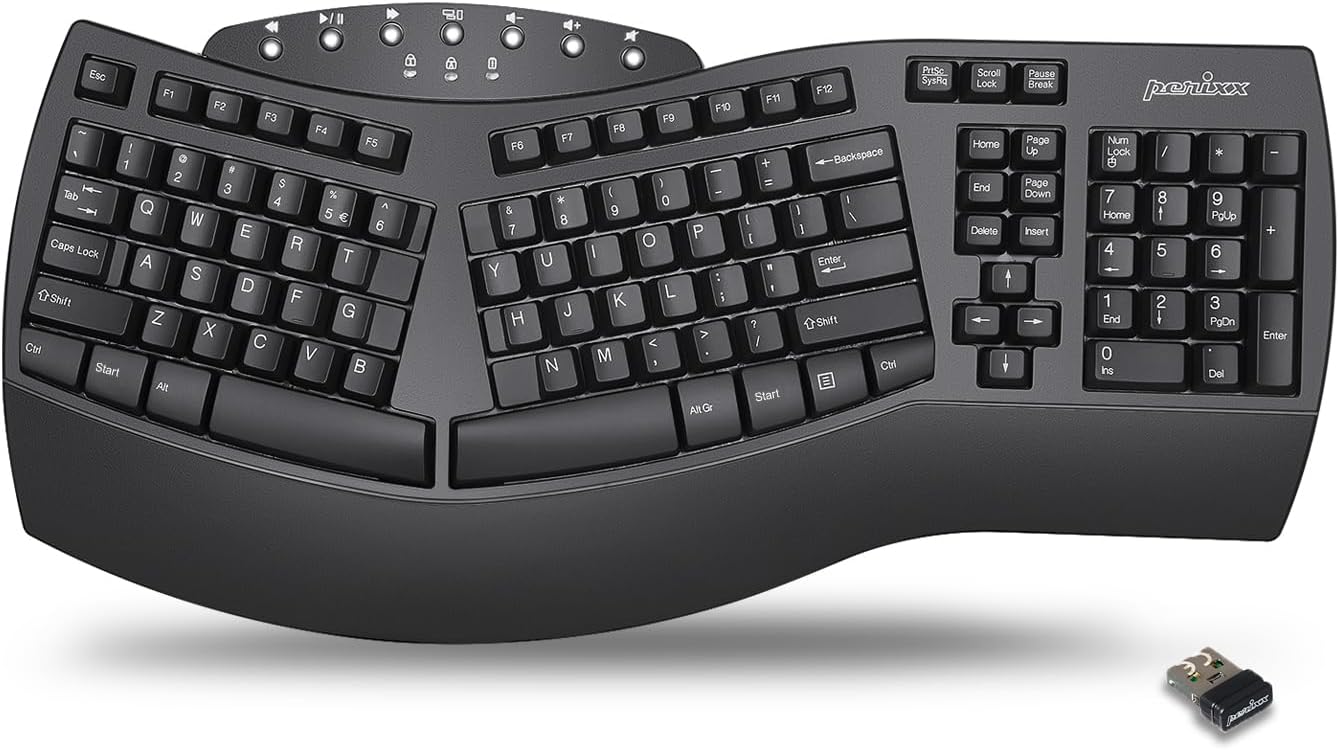 Perixx Periboard-612B Wireless Ergonomic Split Keyboard with Dual Mode