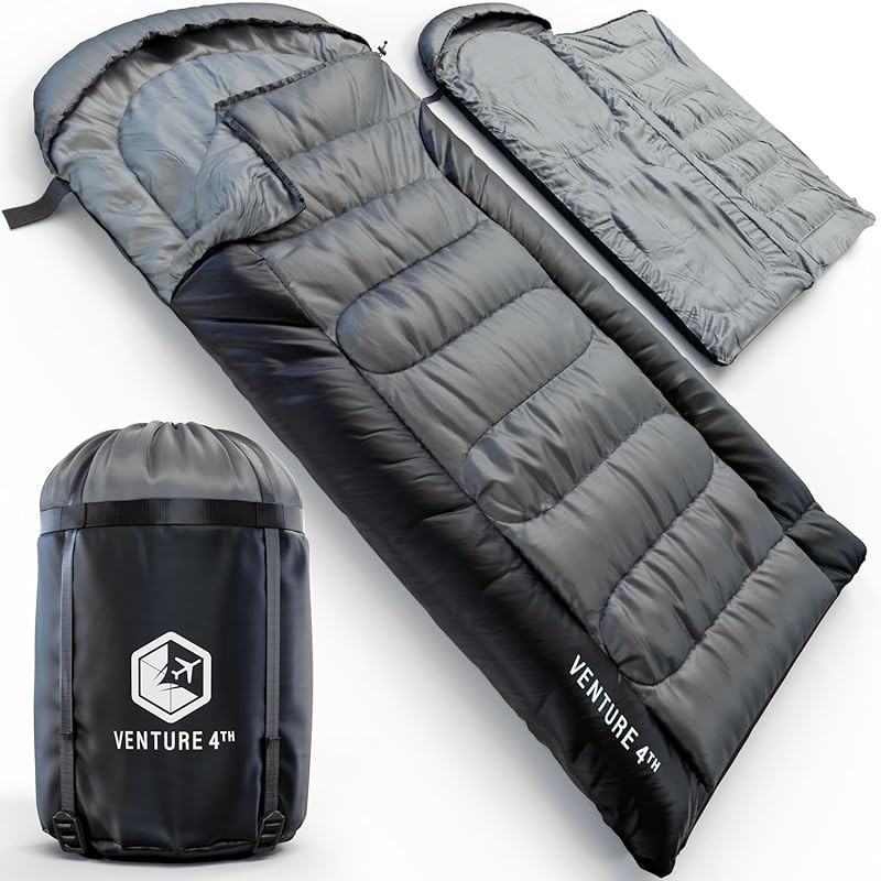 VENTURE 4TH Lightweight Backpacking Sleeping Bag for Adults & Kids, Wa
