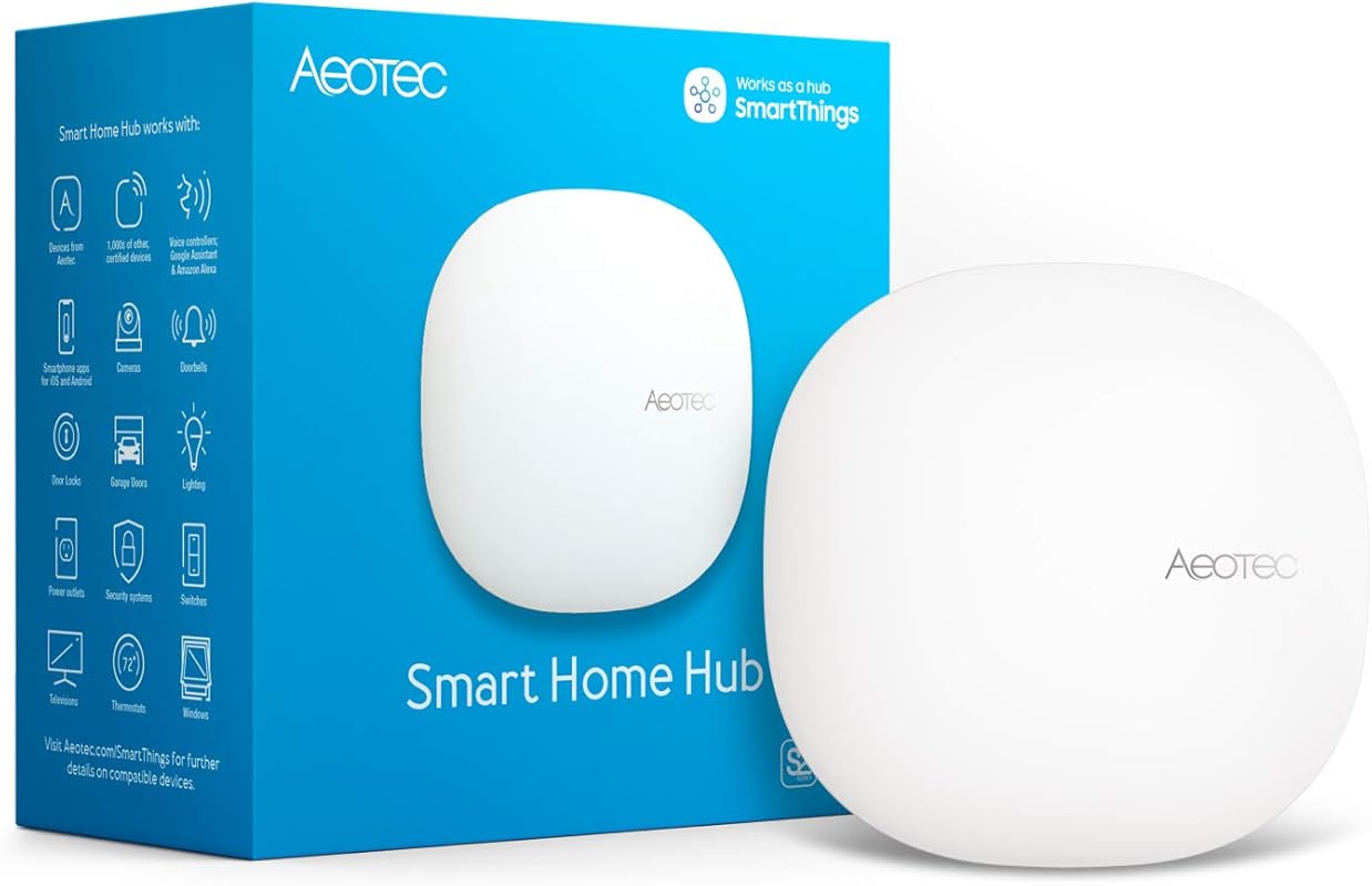 Aeotec Smart Home Hub, SmartThings Z-Wave Zigbee Matter Gateway, Compa