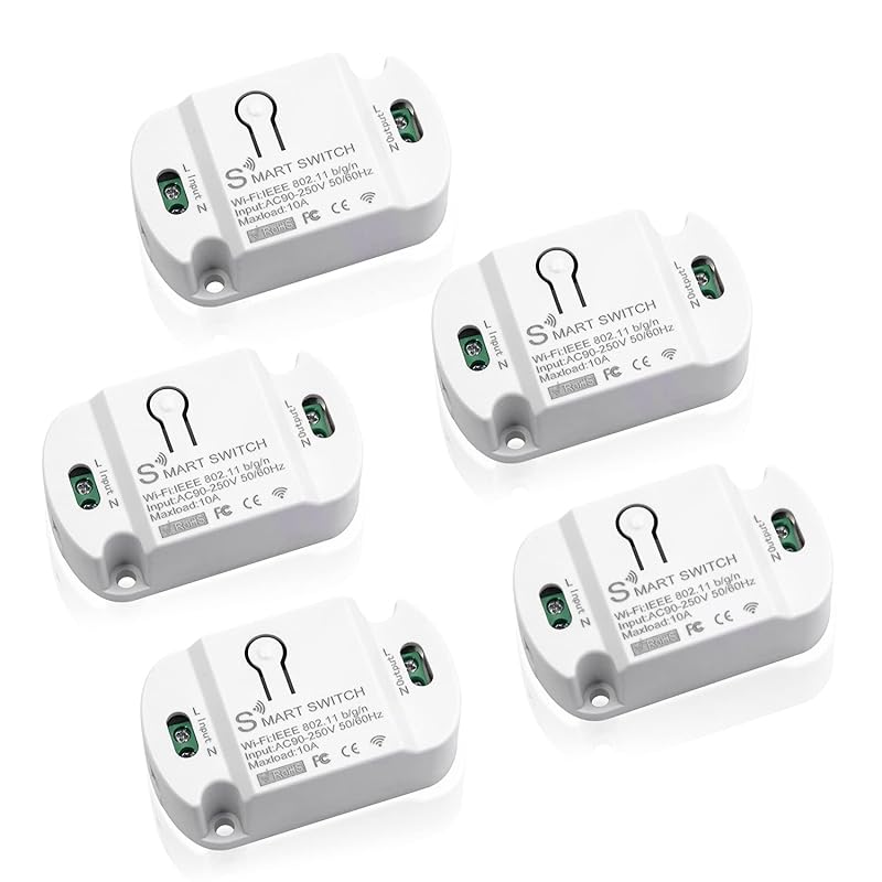 KR2201WB 10A WiFi Smart Switches (5-Pack), No Hub, Compatible with Sma