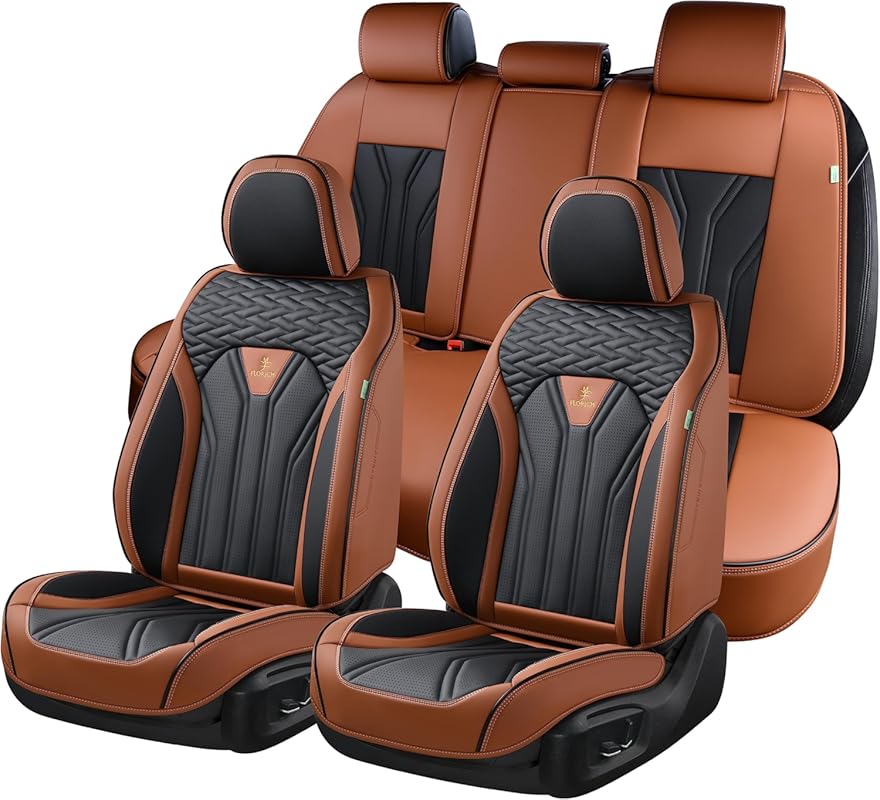 FLORICH Full Set Leather Car Seat Covers – Universal 5-Seat Protection