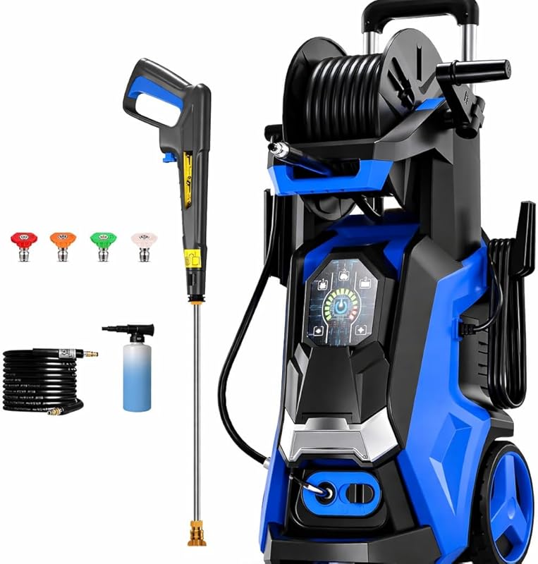 High Pressure Power Washer, 5000PSI IMAX, Touch Screen, 4 Nozzles, Foa