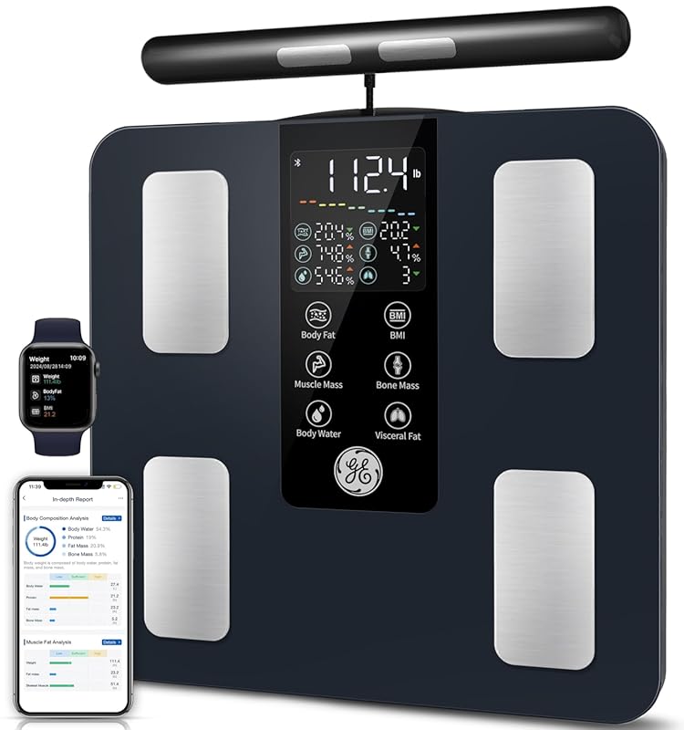 GE 8-Electrode Smart Scale: Highly Accurate Digital Bathroom Scale for
