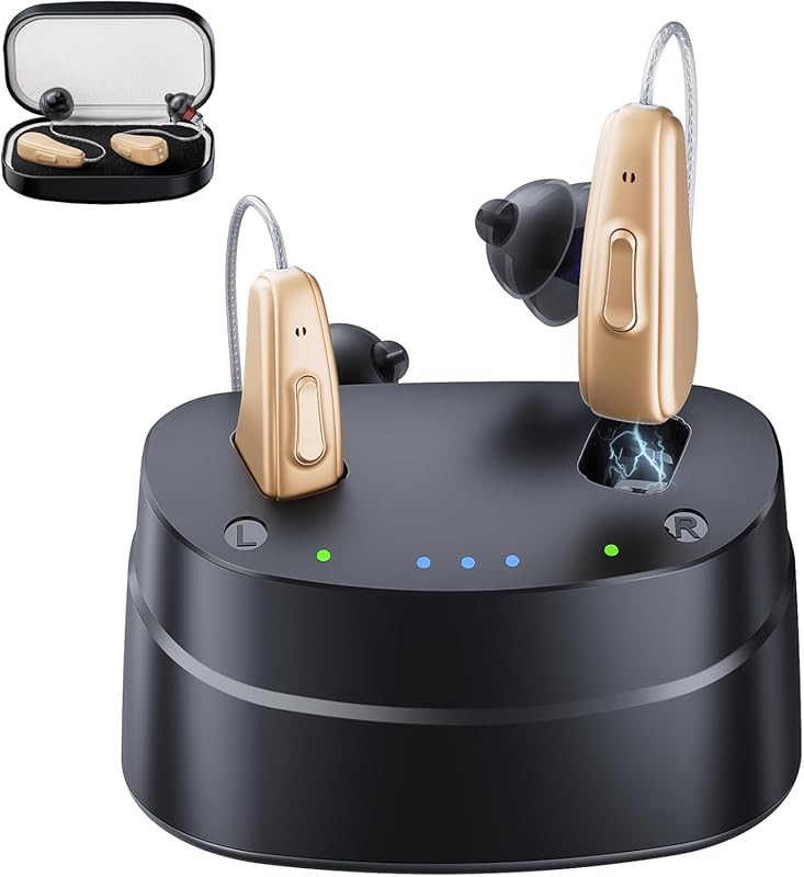 Rechargeable OTC Hearing Aids for Seniors with Noise Cancellation, 5-L