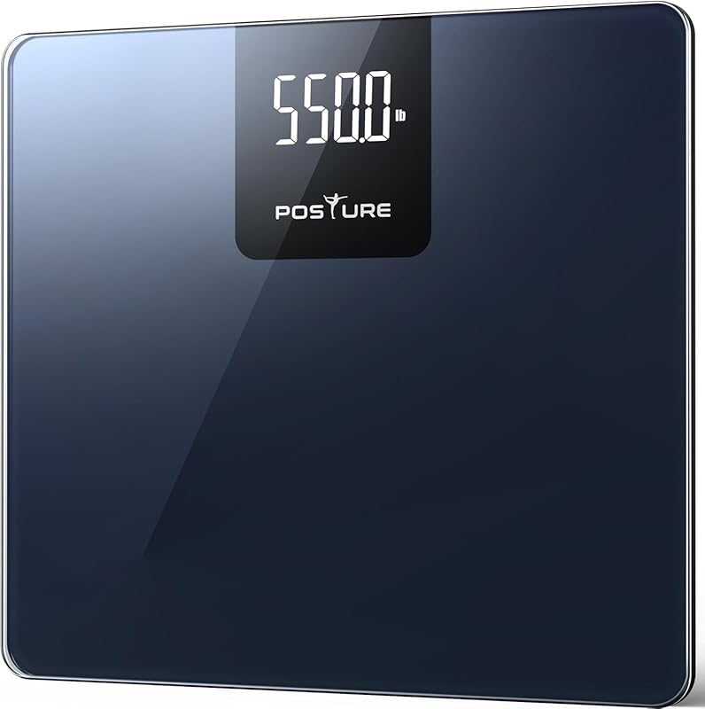 Posture High-Precision Digital Bathroom Scale: 550lb Capacity, Extra W