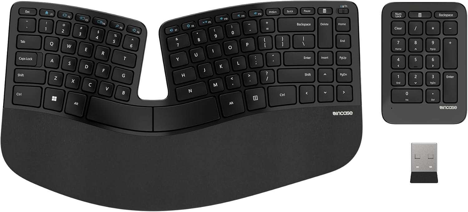 Microsoft Sculpt Ergonomic Keyboard with Split Keyset, Palm Rest & Con