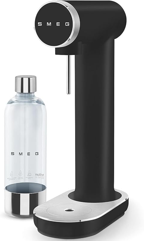SMEG Collezione Matte Black Soda Maker Sparkling Water Machine with 1L