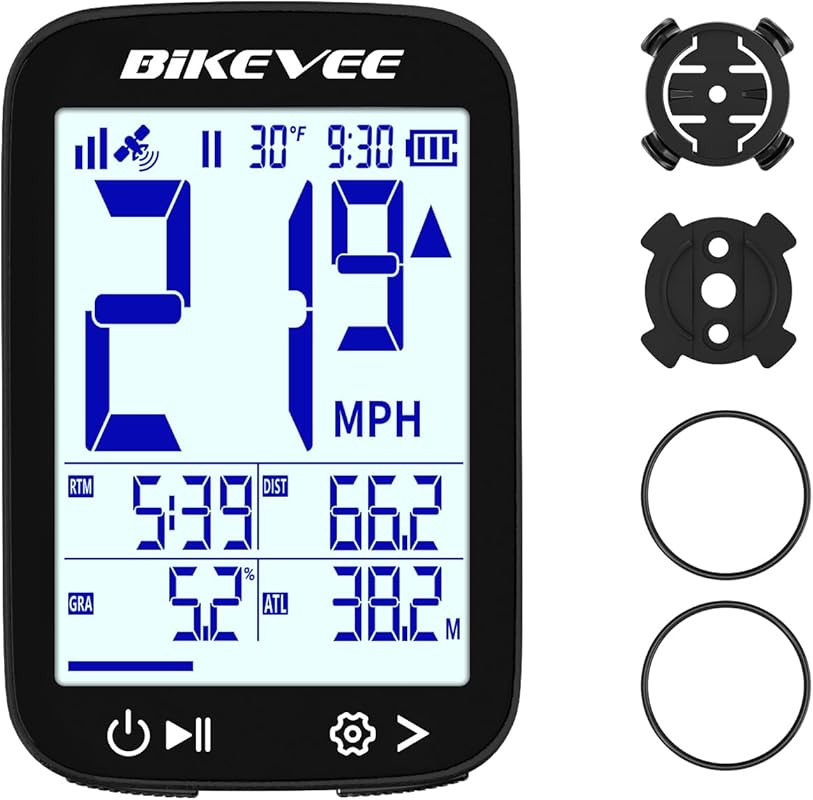 Wireless GPS Bike Cycling Computer: Auto Start/Stop, Auto Backlight, W